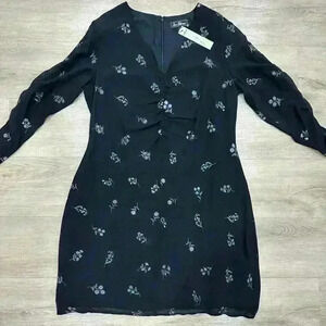 Nwt Sam Edelman black floral Long Sleeves Evening Dress Size 14